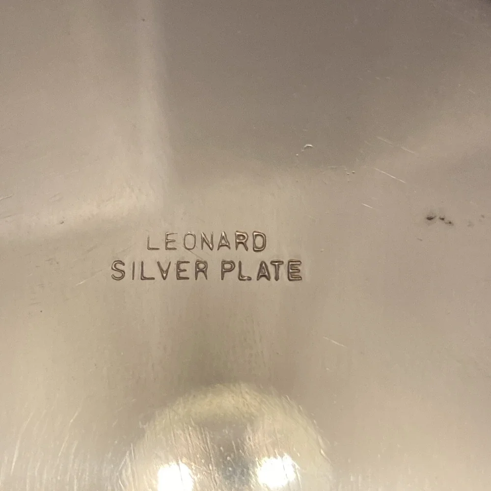 Leonard Silverplate Lotus‎ Flower Bowls without Insert Tray 2 Pc-